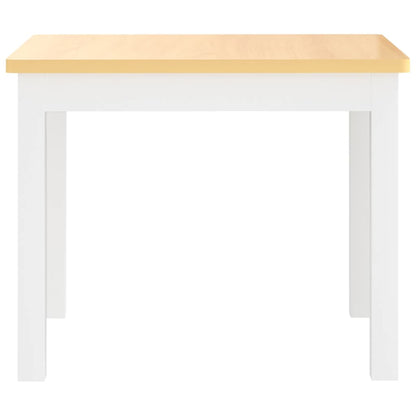 Kids 3-Piece Table & Chair Set - White & Beige MDF