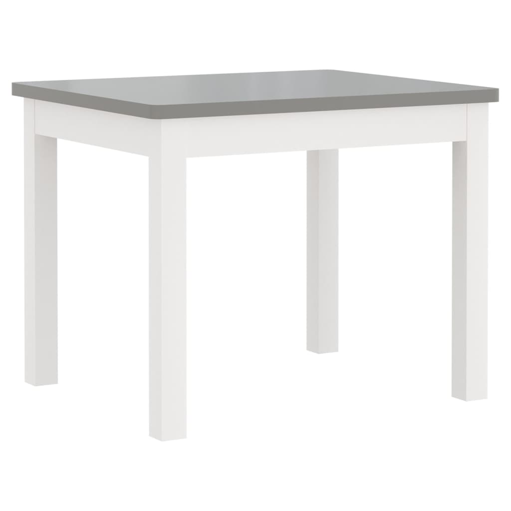 White & Grey MDF 4-Piece Kids Table & Chair Set