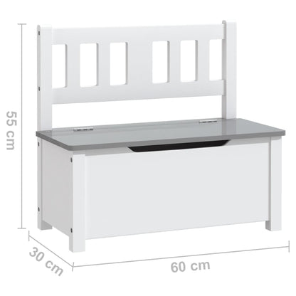 White & Grey MDF 4-Piece Kids Table & Chair Set