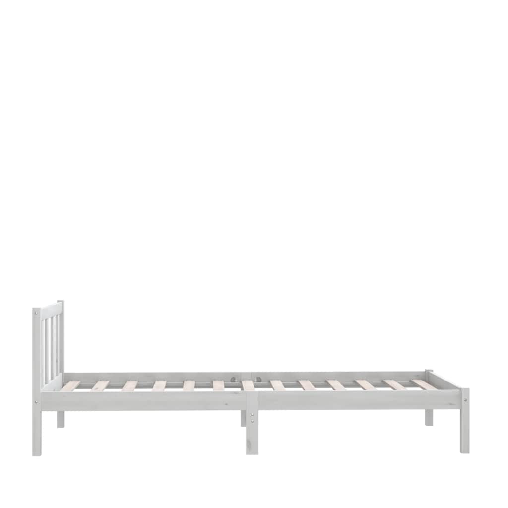 White Solid Wood Bed Frame - Small Single, No Mattress Included