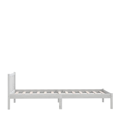 White Solid Wood Bed Frame - Small Single, No Mattress Included