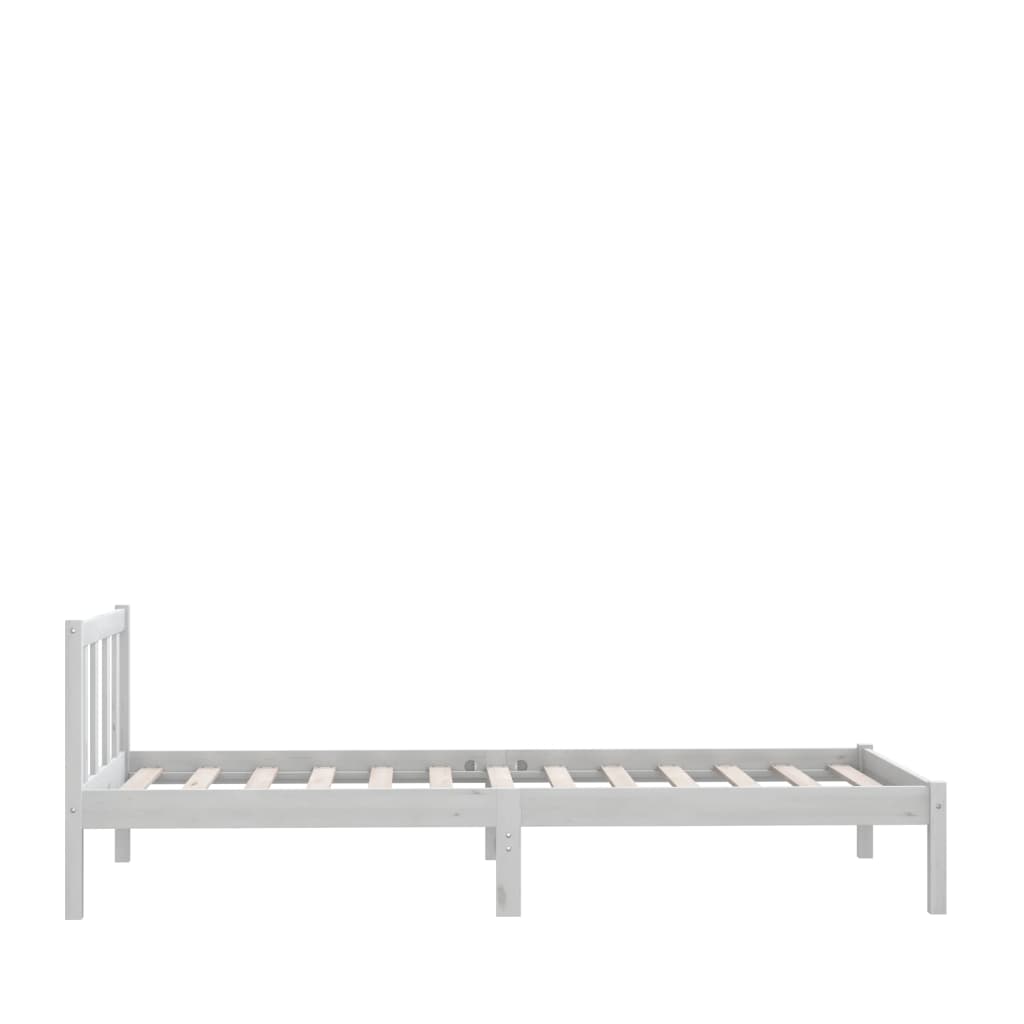 White Solid Wood Bed Frame 90x200 cm - vidaXL 810068
