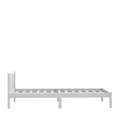 White Solid Wood Bed Frame 90x200 cm - vidaXL 810068