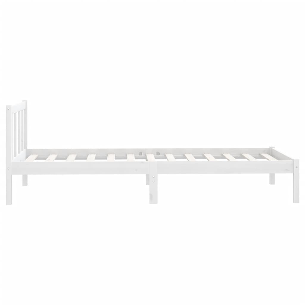 White Solid Wood Bed Frame 90x200 cm - vidaXL 810068