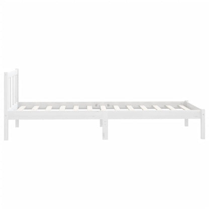White Solid Wood Bed Frame 90x200 cm - vidaXL 810068