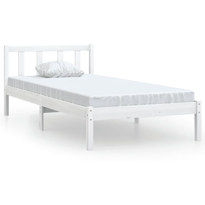 White Solid Wood Bed Frame 100x200 cm - vidaXL 810073