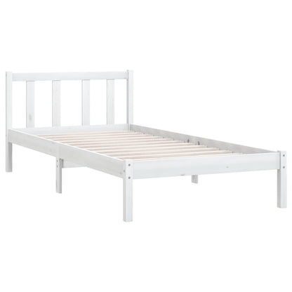 White Solid Wood Bed Frame 100x200 cm - vidaXL 810073