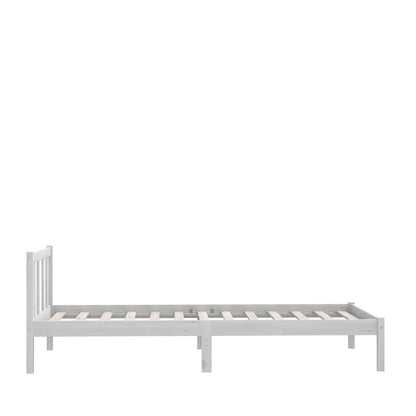 White Solid Wood Bed Frame 100x200 cm - vidaXL 810073