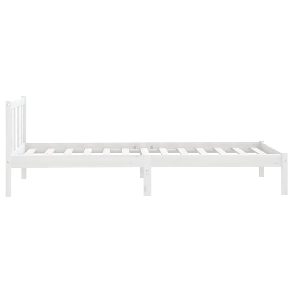 White Solid Wood Bed Frame 100x200 cm - vidaXL 810073