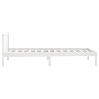White Solid Wood Bed Frame 100x200 cm - vidaXL 810073
