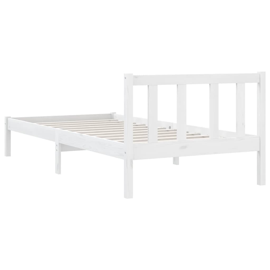 White Solid Wood Bed Frame 100x200 cm - vidaXL 810073