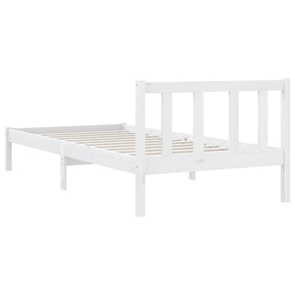 White Solid Wood Bed Frame 100x200 cm - vidaXL 810073