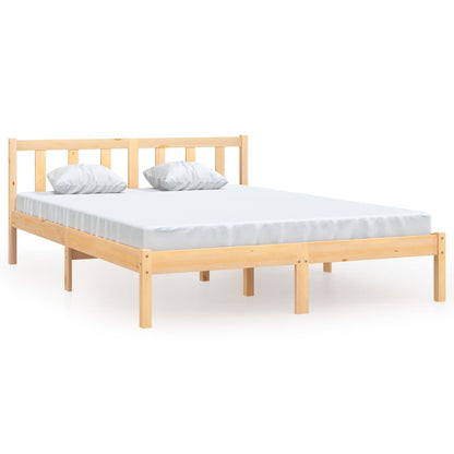 King Size Solid Pine Wood Bed Frame - No Mattress Included