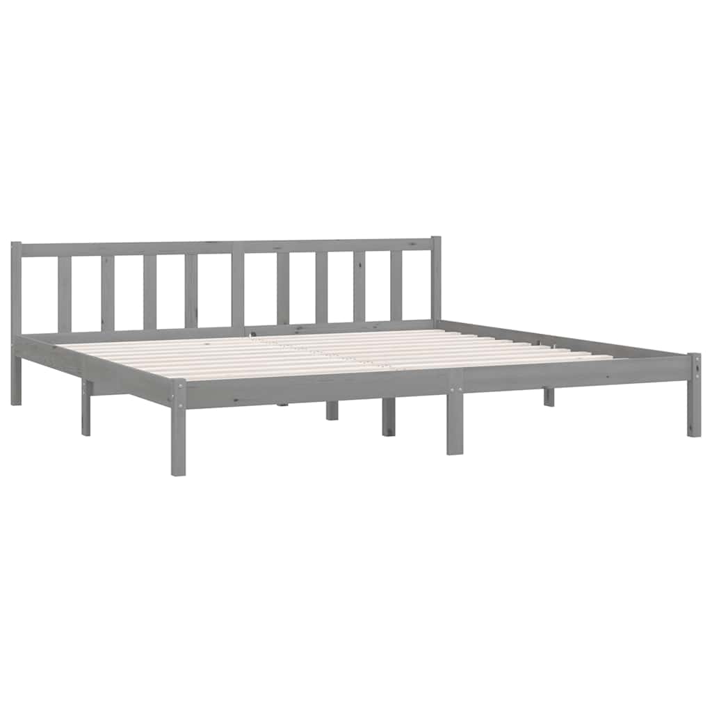 Solid Wood Grey Bed Frame 200x200 cm - vidaXL 810104