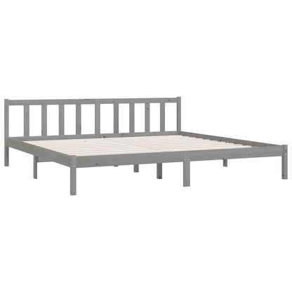 Solid Wood Grey Bed Frame 200x200 cm - vidaXL 810104