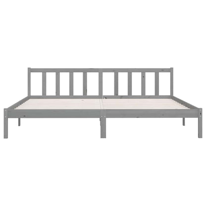 Solid Wood Grey Bed Frame 200x200 cm - vidaXL 810104