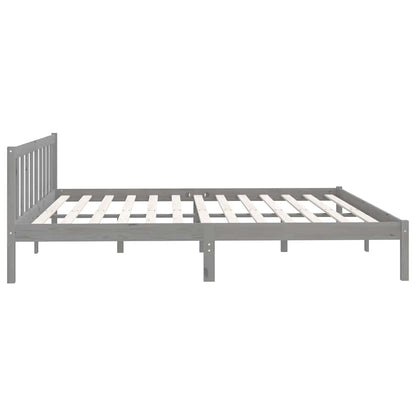 Solid Wood Grey Bed Frame 200x200 cm - vidaXL 810104