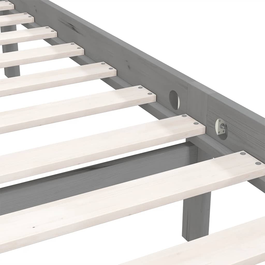 Solid Wood Grey Bed Frame 200x200 cm - vidaXL 810104
