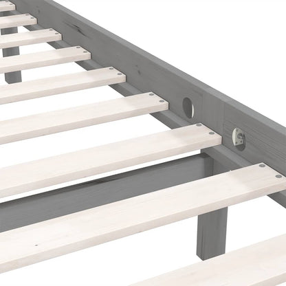 Solid Wood Grey Bed Frame 200x200 cm - vidaXL 810104