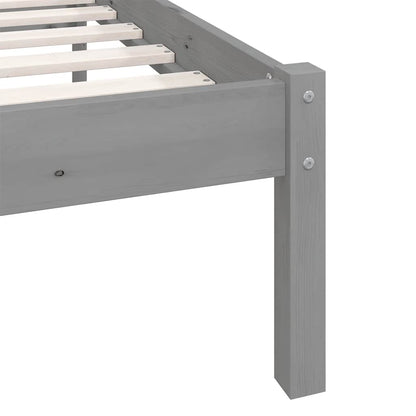 Solid Wood Grey Bed Frame 200x200 cm - vidaXL 810104