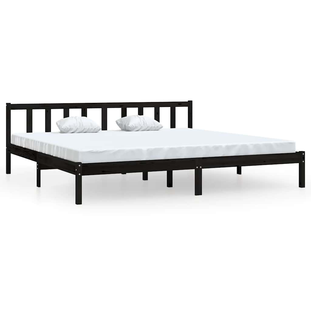 Black Solid Wood Bed Frame 200x200 cm - vidaXL 810106
