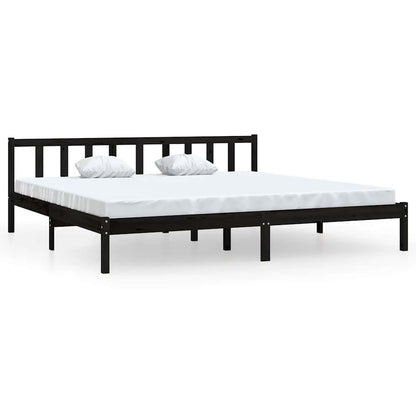 Black Solid Wood Bed Frame 200x200 cm - vidaXL 810106