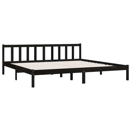 Black Solid Wood Bed Frame 200x200 cm - vidaXL 810106