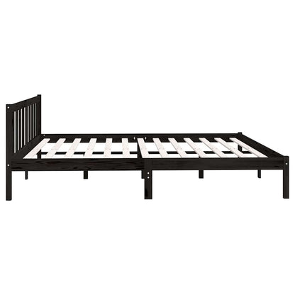 Black Solid Wood Bed Frame 200x200 cm - vidaXL 810106