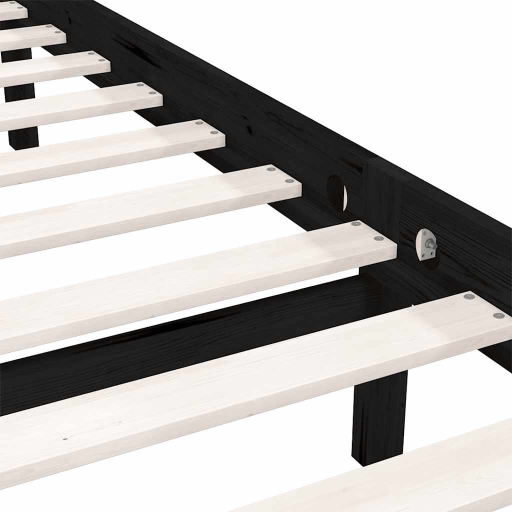 Black Solid Wood Bed Frame 200x200 cm - vidaXL 810106