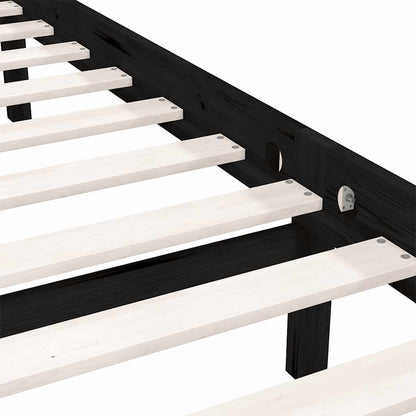 Black Solid Wood Bed Frame 200x200 cm - vidaXL 810106