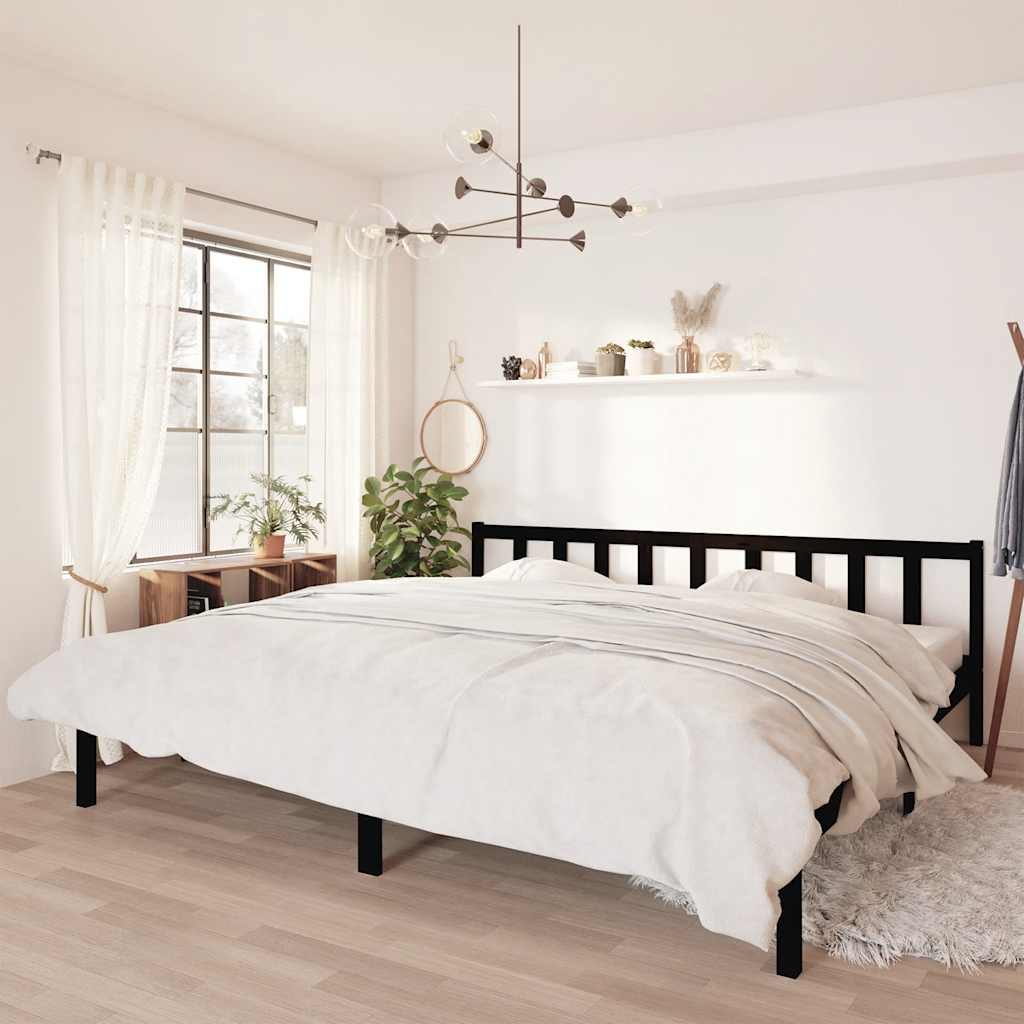Black Solid Wood Bed Frame 200x200 cm - vidaXL 810106