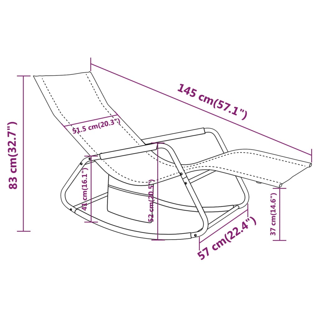 Black Steel & Textilene Sun Lounger - Modern Outdoor Comfort
