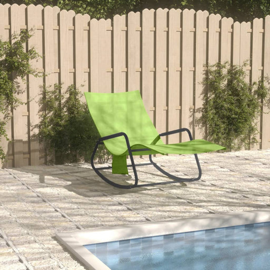 Green Steel & Textilene Sun Lounger - Durable & Stylish Comfort