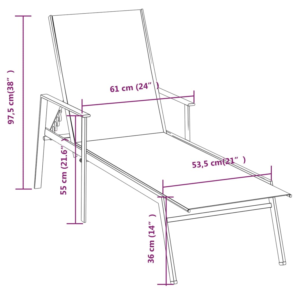 Cream Textilene & Steel Sun Lounger - Elegant & Durable Seating