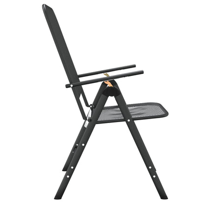 Anthracite Expanded Metal Mesh Folding Garden Chairs - Set of 4