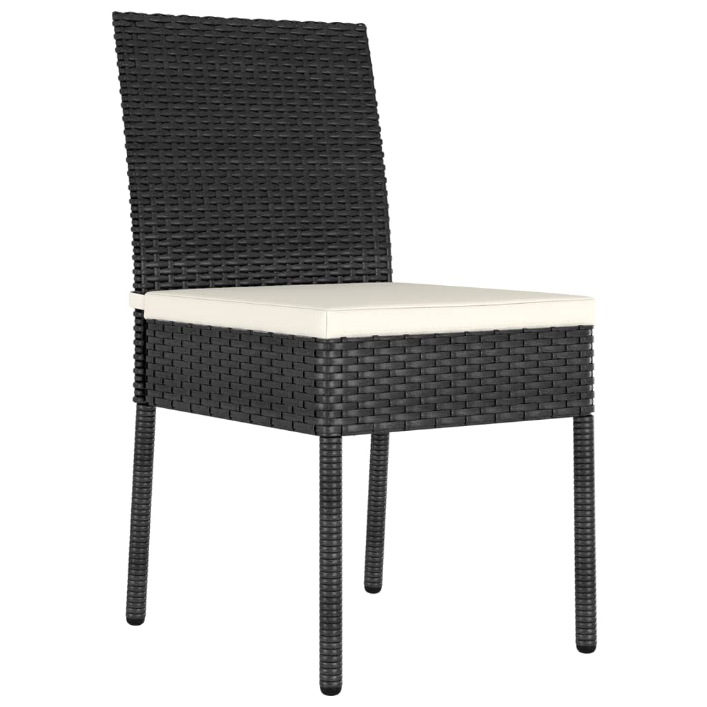 Stylish Black Poly Rattan Garden Dining Chairs Set of 4