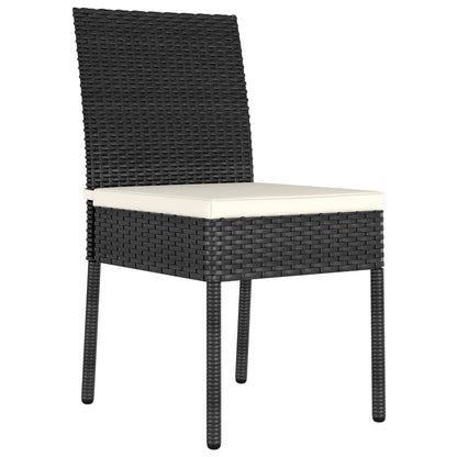Stylish Black Poly Rattan Garden Dining Chairs Set of 4