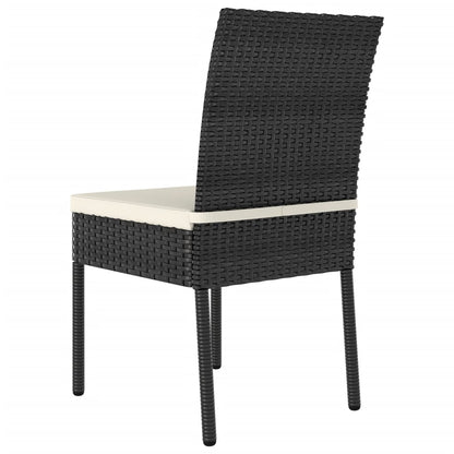 Stylish Black Poly Rattan Garden Dining Chairs Set of 4
