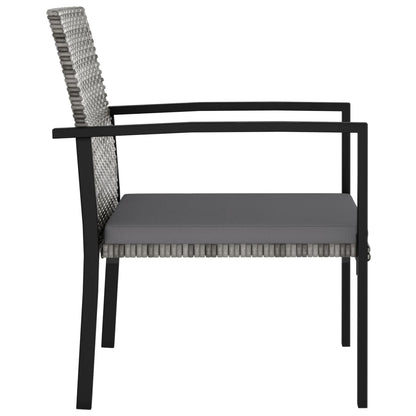 4-Piece Poly Rattan Garden Dining Chairs - Grey