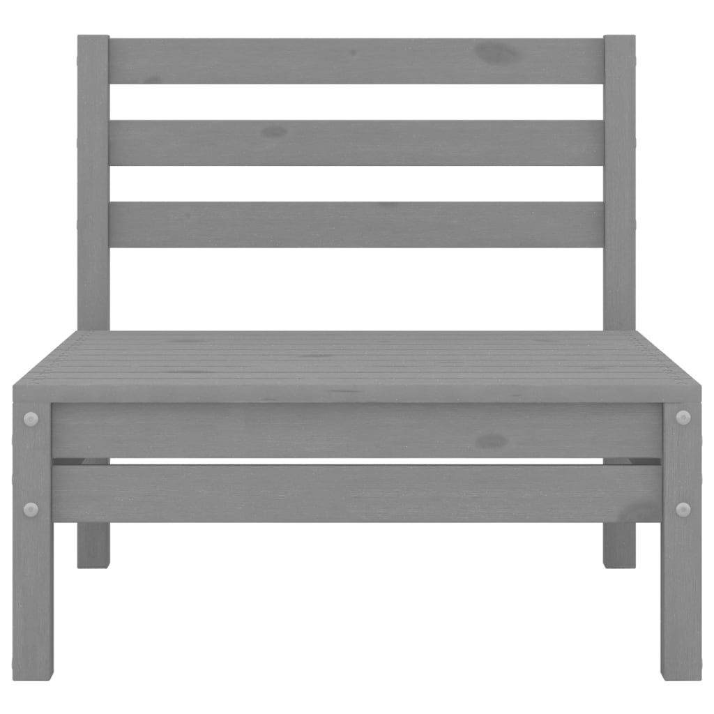 Grey Solid Pinewood 2-Seater Garden Sofa - Stylish & Durable