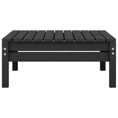 4 Piece Garden Lounge Set Black Solid Pinewood