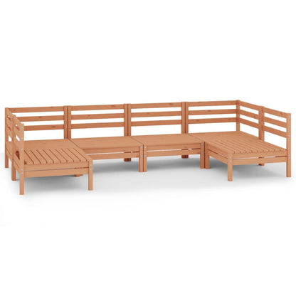 6 Piece Garden Lounge Set Honey Brown Solid Wood Pine