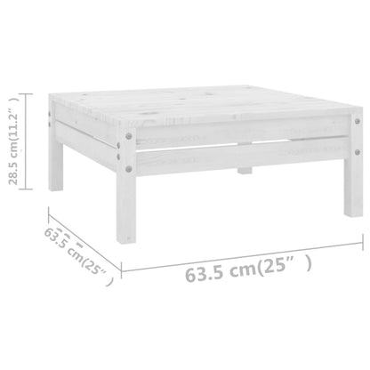 11 Piece Garden Lounge Set White Solid Wood Pine
