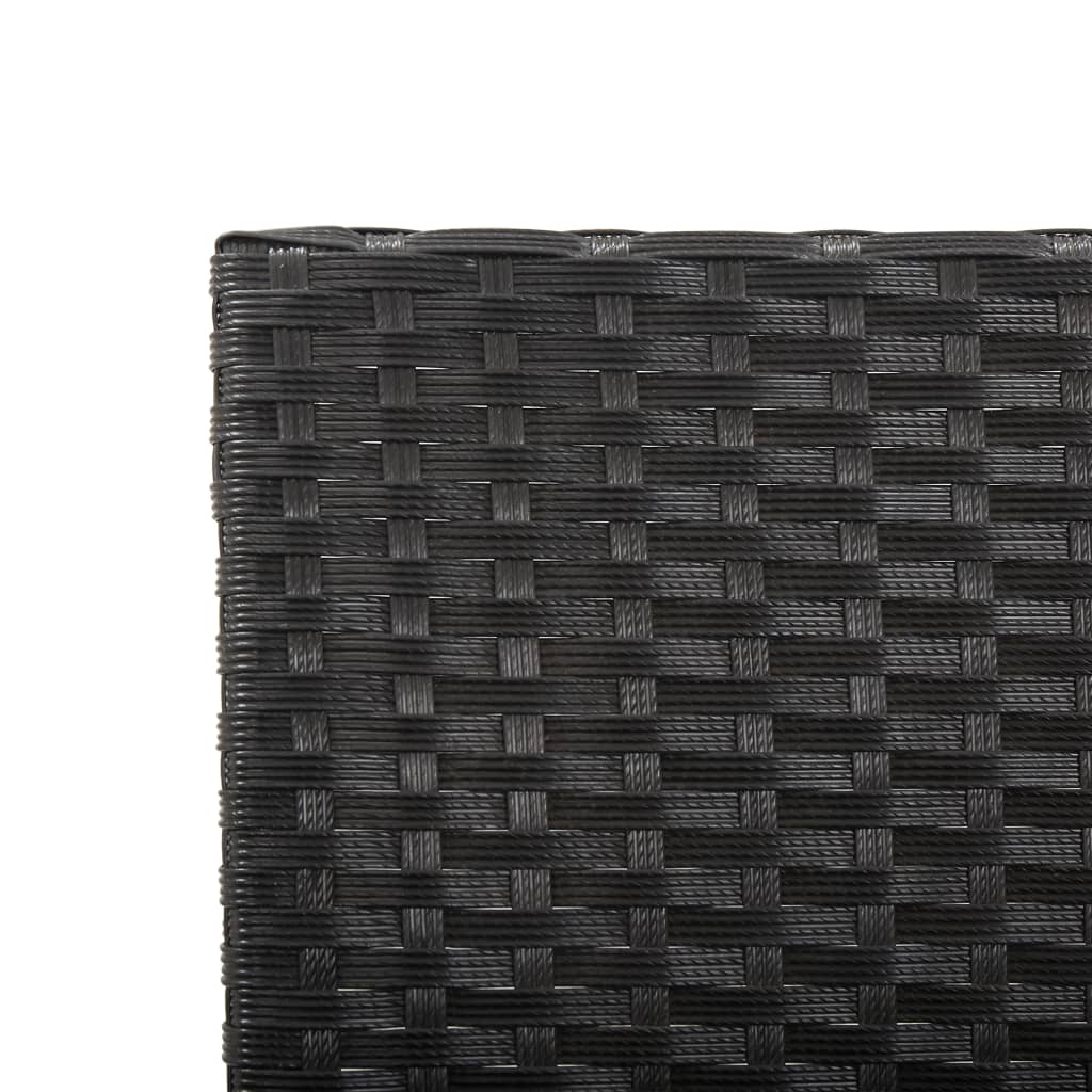 Stylish Black Poly Rattan Garden Bench with Cushions - 176 cm