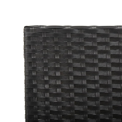 Stylish Black Poly Rattan Garden Bench with Cushions - 176 cm