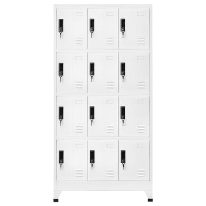 Locker Cabinet White 90x45x180 cm Steel