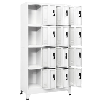 Locker Cabinet White 90x45x180 cm Steel