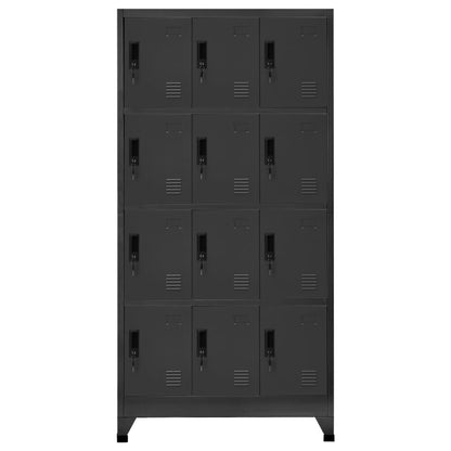 Locker Cabinet Anthracite 90x45x180 cm Steel