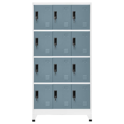 Locker Cabinet Light Grey and Dark Grey 90x45x180 cm Steel