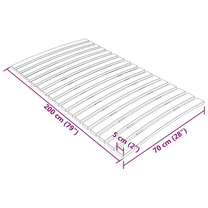 Slatted Bed Base with 17 Slats 70x200 cm